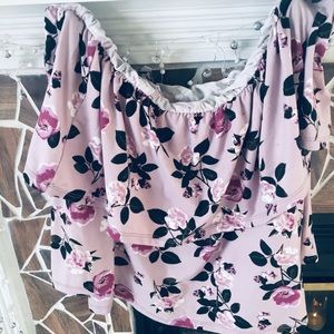 Lilac floral modal fabric crap top